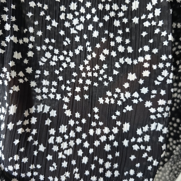 Umgee Wrap Blouse Womens XL White Black Lightweight Oversize Flowy - Picture 8 of 10